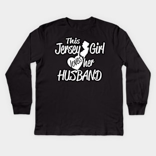 This Jersey Girl Loves Her Husband Kids Long Sleeve T-Shirt